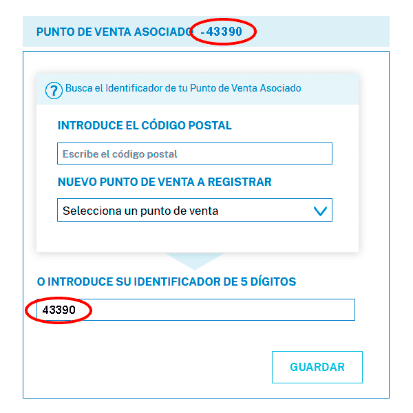 Añade el código del club